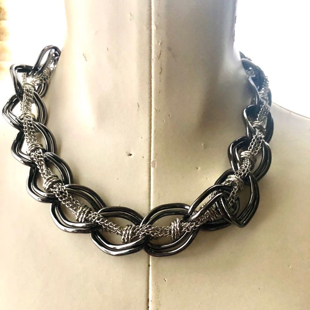Premier Designs Silvertone chain necklace